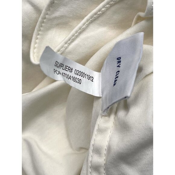 POLO Ralph Lauren Womens LARGE Ivory Oversize Button-Up Cotton/Silk Tuxedo SHIRT - Picture 8 of 9